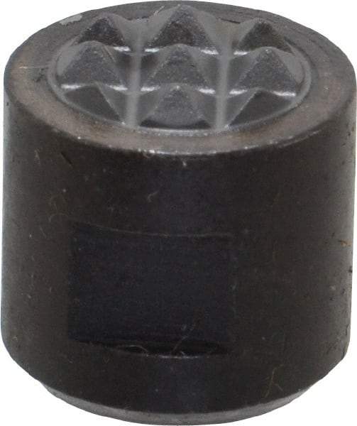 Fairlane - 10-32 Thread, 1/2" Diam, 1/2" High, Threaded, Fine Tooth Grade Diamond Serration Tooth Pattern, Carbide Tipped, Round Positioning Gripper - 3/16" Flat Width, Uncoated - Apex Tool & Supply