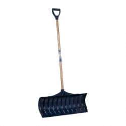 UnionTools - 30 Inch Wide Blade x 11-1/2 Inch High Blade Pusher Snow Shovel - 43 Inch Long Ash Shaft Handle with Poly D-Grip - Apex Tool & Supply