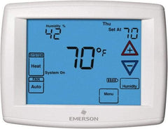 White-Rodgers - 45 to 99°F, 4 Heat, 2 Cool, Universal Touch Screen Programmable Thermostat - 0 to 30 Volts, Horizontal Mount, Electronic Contacts Switch - Apex Tool & Supply