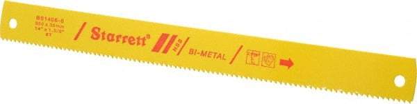 Starrett - 14" Long, 6 Teeth per Inch, Bi-Metal Power Hacksaw Blade - Toothed Edge, 1-3/8" Wide x 0.062" Thick - Apex Tool & Supply