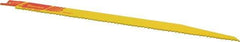 Starrett - 12" Long x 3/4" Thick, Bi-Metal Reciprocating Saw Blade - Tapered Profile, 6 to 10 TPI, Toothed Edge, Universal Shank - Apex Tool & Supply