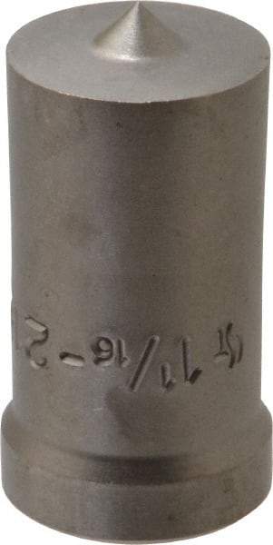 Cleveland Steel Tool - 1-1/16 Inch Diameter Round Ironworker Punch - 1-1/32 Inch Body Diameter, 1-5/32 Inch Head Diameter, 1-15/16 Inch Overall Length - Apex Tool & Supply