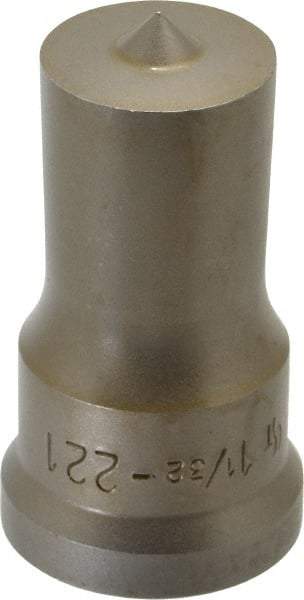 Cleveland Steel Tool - 1-1/32 Inch Diameter Round Ironworker Punch - 1-7/32 Inch Body Diameter, 1-3/8 Inch Head Diameter, 2-3/8 Inch Overall Length - Apex Tool & Supply