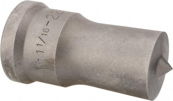 Cleveland Steel Tool - 1-1/16 Inch Diameter Round Ironworker Punch - 1-7/32 Inch Body Diameter, 1-3/8 Inch Head Diameter, 2-3/8 Inch Overall Length - Apex Tool & Supply