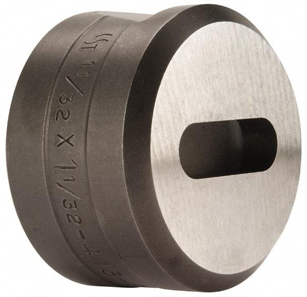 Cleveland Steel Tool - 1-1/32 Inch Long x 11/32 Inch Wide Oblong Ironworker Die - 1-13/16 Inch Head Diameter, 1-1/8 Inch Head Height - Apex Tool & Supply