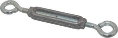 Made in USA - 96 Lb Load Limit, 5/16" Thread Diam, 2-9/16" Take Up, Malleable Iron Eye & Eye Turnbuckle - 3-7/16" Body Length, 7/32" Neck Length, 6-3/4" Closed Length - Apex Tool & Supply