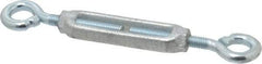 Made in USA - 144 Lb Load Limit, 3/8" Thread Diam, 2-7/8" Take Up, Malleable Iron Eye & Eye Turnbuckle - 3-7/8" Body Length, 1/4" Neck Length, 7-1/2" Closed Length - Apex Tool & Supply