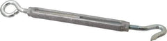 Made in USA - 144 (Eye) & 174 (Hook) Lb Load Limit, 3/8" Thread Diam, 2-7/8" Take Up, Aluminum Hook & Eye Turnbuckle - 6-7/8" Body Length, 1/4" Neck Length, 11-3/8" Closed Length - Apex Tool & Supply