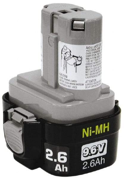Makita - 9.6 Volt NiMH Power Tool Battery - 2.6 Ahr Capacity, 1 hr Charge Time - Apex Tool & Supply