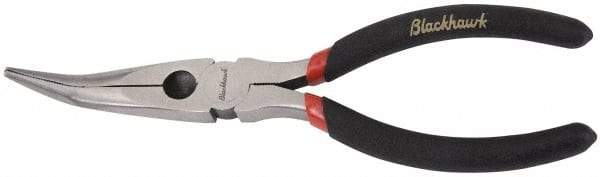 Blackhawk by Proto - 6-1/4" OAL, 2-7/32" Jaw Length x 29/32" Jaw Width, Long Nose Side Cutting Needle Nose Pliers - Round Jaw, Curved Head, Plastic Handles - Apex Tool & Supply