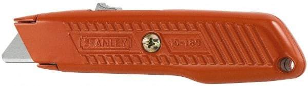 Stanley - Retractable Utility Knife - 1-7/8" Carbon Steel Blade, Gray Zinc Handle, 1 Blade Included - Apex Tool & Supply