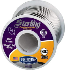 Worthington - 0.1180 Inch Diameter, Tin and Copper with Selenium, Sterling Lead Free Solder - 1 Lb. - Exact Industrial Supply