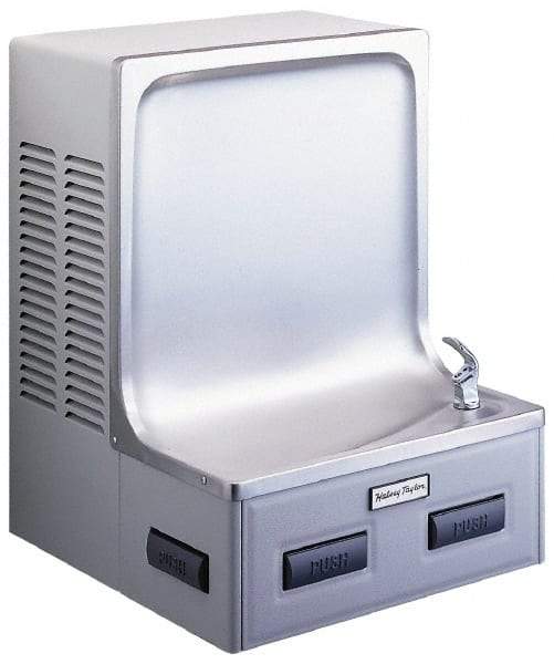 Halsey Taylor - 7.6 GPH Cooling Capacity Barrier Free Wall Mounted Water Cooler & Fountain - In-Wall, 20 to 105 psi, 120 VAC Volts, 370 Watts, Stainless Steel - Apex Tool & Supply