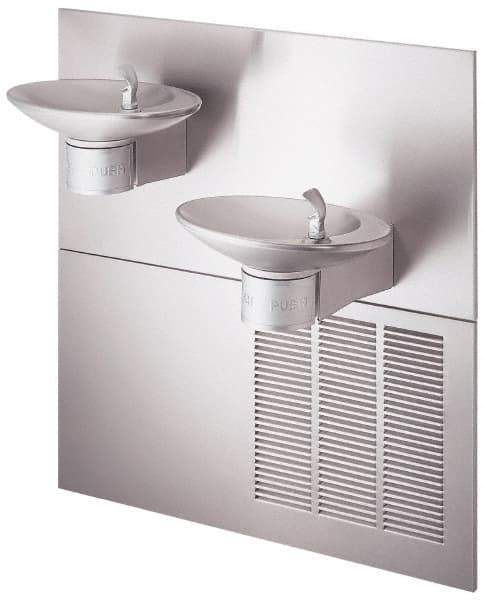 Halsey Taylor - 7.5 GPH Cooling Capacity Barrier Free Wall Mounted Water Cooler & Fountain - Bi-Level, 40 to 105 psi, 120 VAC Volts, 325 Watts, 4.5 Full Load Amperage, Stainless Steel - Apex Tool & Supply