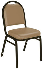 NPS - Vinyl Beige Stacking Chair - Mocha Frame, 17 Inch Wide x 21 Inch Deep x 34 Inch High - Apex Tool & Supply