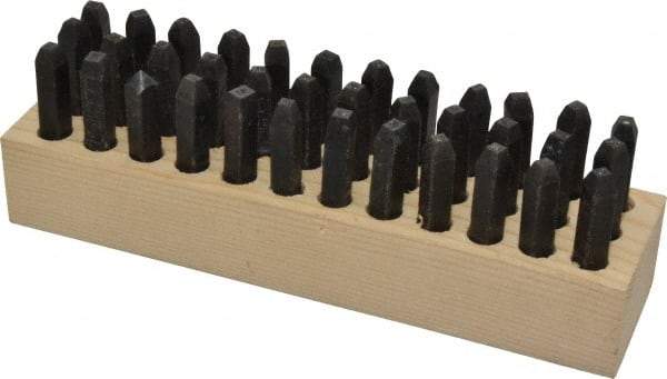 Made in USA - 36 Piece, 3/32" Character Steel Stamp Set - Letters & Figures, Heavy Duty - Apex Tool & Supply