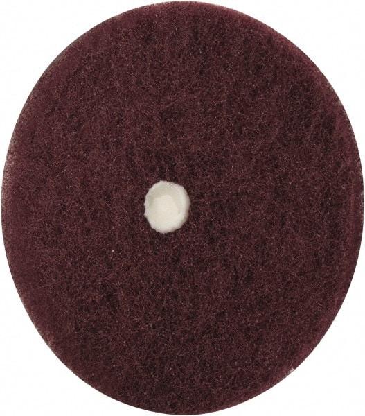 Merit Abrasives - 5" Diam, Medium Mounted Scrubber Buffing Wheel - 1 Ply, Very Fine Grade, 1/4" Shank Diam, 4,000 RPM - Apex Tool & Supply
