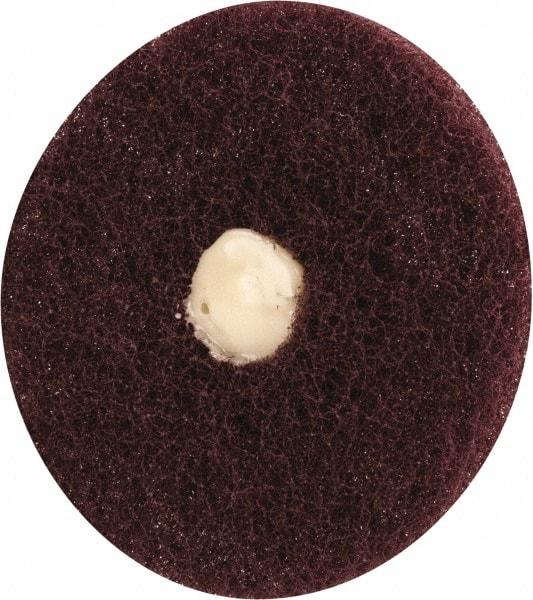Merit Abrasives - 3" Diam, Medium Mounted Scrubber Buffing Wheel - 1 Ply, Very Fine Grade, 1/4" Shank Diam, 8,000 RPM - Apex Tool & Supply