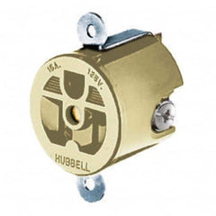 Hubbell Wiring Device-Kellems - 125V 15A NEMA 5-15R Industrial Grade Ivory Straight Blade Single Receptacle - Apex Tool & Supply