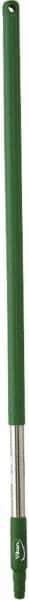 Vikan - 39-1/2 x 1-1/4" Stainless Steel Squeegee Handle - European Threaded Connection, Green - Apex Tool & Supply