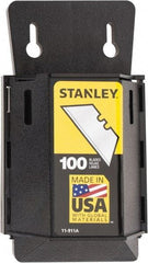 Stanley - 100 Piece Carbon Steel Utility Knife Blade - 2" OAL, 0.017" Blade Thickness - Apex Tool & Supply