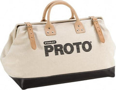 Proto - White Canvas/Vinyl Tool Bag - 20" Wide x 10-1/4" Deep x 2" High - Apex Tool & Supply