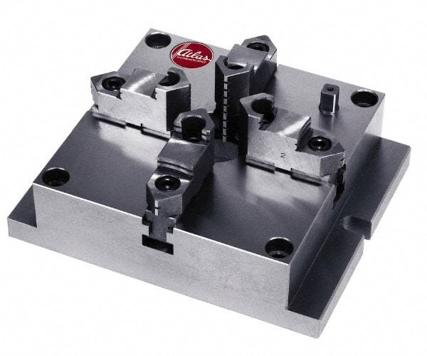 Atlas Workholding - 10" Chuck Diam, 0.24 to 7.78" External Chucking Diam, Low Profile Machining Chuck - 8.58" Bolt Hole Spacing, 2.76" Through Hole, 2.83 to 7.78" Internal Chucking Diam, 12.2" Base Len x 9.84" Base Width x 2.83" Base Height - Apex Tool & Supply