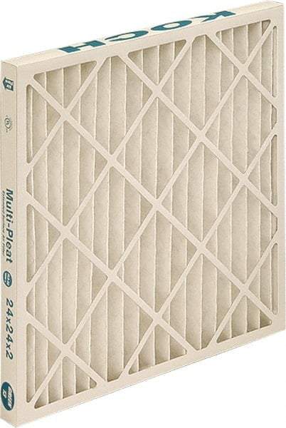 Made in USA - 10" Noml Height x 20" Noml Width x 2" Noml Depth, 80 to 85% Capture Efficiency, Wire-Backed Pleated Air Filter - MERV 13, Synthetic, Integrated Beverage Board Frame, 500 Max FPM, 700 CFM, For Any Unit - Apex Tool & Supply