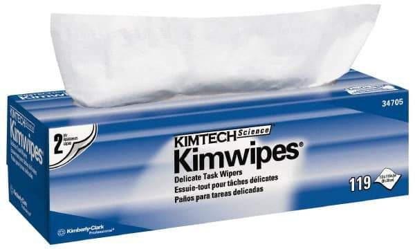 Kimtech - Dry Clean Room/Lab/Critical Task Wipes - Pop-Up, 11-3/4" x 11-3/4" Sheet Size, White - Apex Tool & Supply