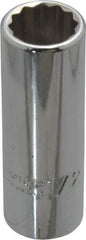 Proto - 1/2", 3/8" Drive, Deep Hand Socket - 12 Points, 2-1/8" OAL, Chrome Finish - Apex Tool & Supply