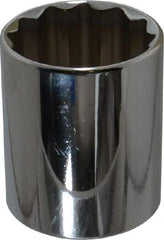Proto - 1/2" Drive, Standard Hand Socket - 12 Points, 1-25/32" OAL, Chrome Finish - Apex Tool & Supply