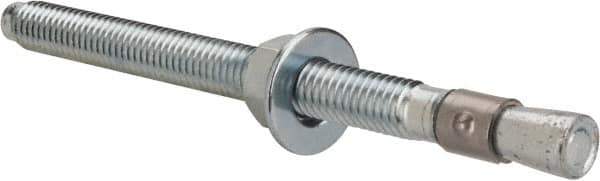 Red Head - 3/8 Inch Diameter, 3/8-16 Inch Thread, 5 Inch Overall Length, Grade 3, Wedge Expansion Concrete Anchor - Steel, Zinc Plated, 3-3/4 Inch Thread Length, Tie Wire Head, 3/8 Inch Drill - Apex Tool & Supply