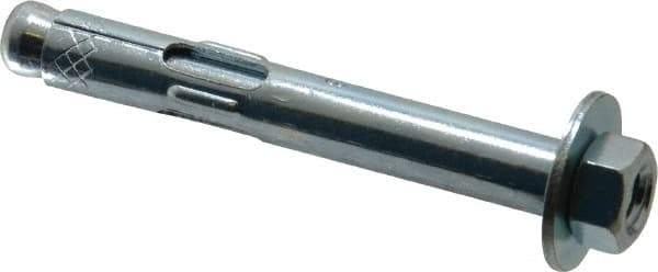 Red Head - 3/8" Diam, 3/8" Drill, 3" OAL, 2-3/4" Min Embedment Sleeve Concrete Anchor - Steel, Zinc-Plated Finish, Hex Nut Head, Hex Drive - Apex Tool & Supply