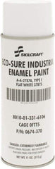 Ability One - White, Flat, Enamel Spray Paint - 8 to 10 Sq Ft per Can, 11 oz Container - Apex Tool & Supply