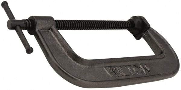 Hargrave - Light-Duty 14" Max Opening, 3-3/4" Throat Depth, Ductile Iron Standard C-Clamp - 2,850 Lb Capacity, 0" Min Opening, Standard Throat Depth - Apex Tool & Supply