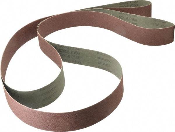 Tru-Maxx - 2" Wide x 132" OAL, 100 Grit, Aluminum Oxide Abrasive Belt - Aluminum Oxide, Fine, Coated - Apex Tool & Supply