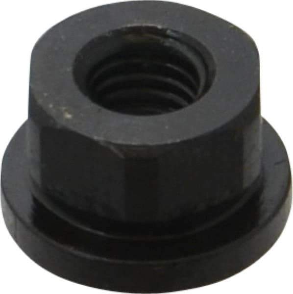 Gibraltar - 3/8-16 Steel Black Oxide Spherical Flange Nut - Grade 12L14, 1/2" High, 7/8" Diam x 1/8" High Flange, 1-1/4" Radius - Apex Tool & Supply