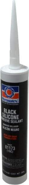 Permatex - 11 oz Cartridge Black RTV Silicone Gasket Sealant - -75 to 450°F Operating Temp, 24 hr Full Cure Time - Apex Tool & Supply