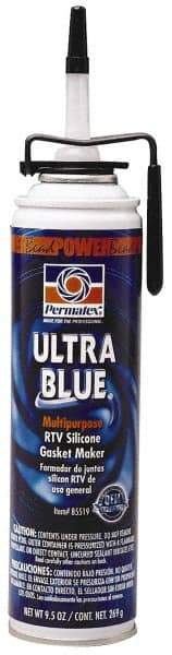 Permatex - 9-1/2 oz Gasket Maker - -65 to 500°F, Blue, Comes in PowerBead Pressurized Can - Apex Tool & Supply