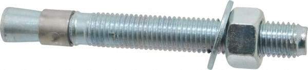 Red Head - 3/4 Inch Diameter, 3/4-10 Inch Thread, 6-1/4 Inch Overall Length, Grade 3, Wedge Expansion Concrete Anchor - Steel, Zinc Plated, 4-3/8 Inch Thread Length, Tie Wire Head, 3/4 Inch Drill - Apex Tool & Supply