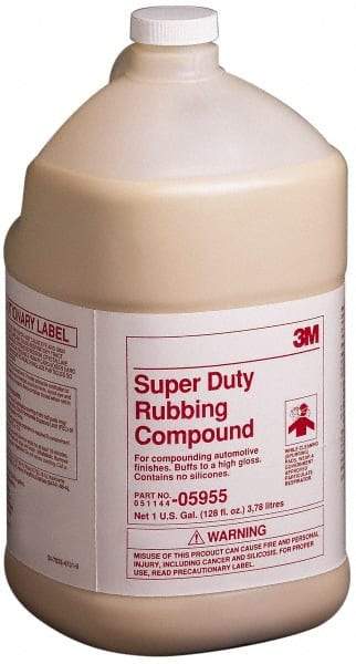 3M - 1 Gal Rubbing Compound - Grade Extra Fine, 1,000 Grit, Tan, For Heavy Cutting, Use on Removing Automotive Paint Scratches - Apex Tool & Supply