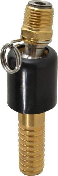 SuperKlean - 1/2 NPT x 3/4" Hose Barb, Ball Type Swivel Hose Adapter - Brass & Stainless Steel - Apex Tool & Supply