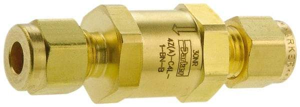 Parker - 3/4" Brass Check Valve - Inline, Comp x Comp, 3,000 WOG - Apex Tool & Supply