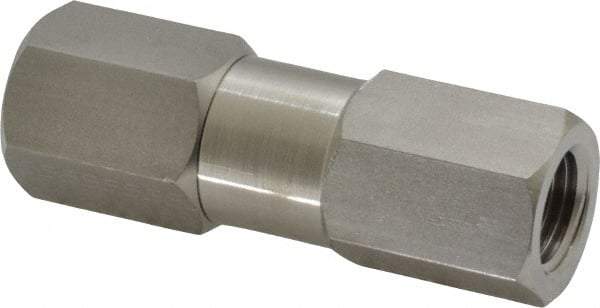 Parker - 1/4" Stainless Steel Check Valve - Inline, FNPT x FNPT, 6,000 WOG - Apex Tool & Supply