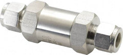 Parker - 1/2" Stainless Steel Check Valve - Inline, Comp x Comp, 6,000 WOG - Apex Tool & Supply