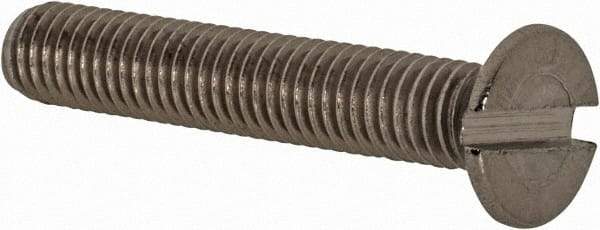 Value Collection - M5x0.80 Metric Coarse, 30mm OAL Slotted Drive Machine Screw - Flat Head, Grade 18-8 & A2 Stainless Steel, Uncoated, Without Washer - Apex Tool & Supply
