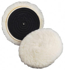 3M - 5-1/4" Diam Wool Bonnet Pad - 15/16" Pile, Hook & Loop Attachment - Apex Tool & Supply