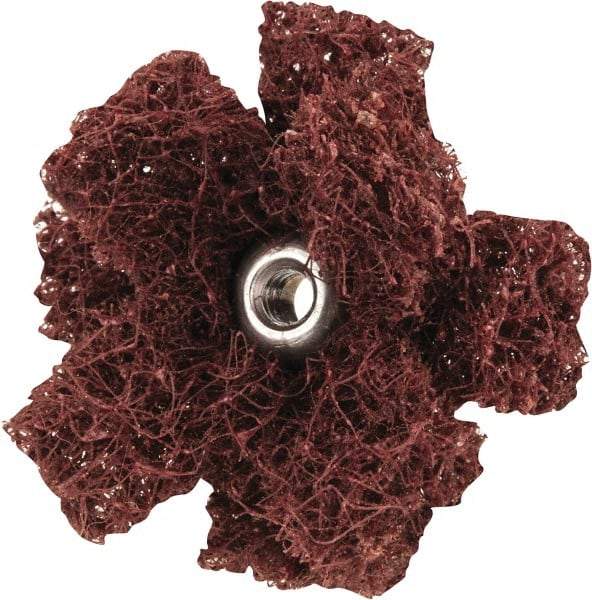 Merit Abrasives - 1-1/2" Diam Medium Density Cross Buff - 2 Plys, 8-32 Thread, Coarse Grade, 23,000 Max RPM - Apex Tool & Supply