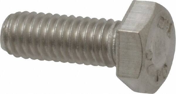 Value Collection - M6x1.00mm Metric Coarse, 16mm Length Under Head Hex Head Cap Screw - Fully Threaded, Grade 316 Stainless Steel, Uncoated, 10mm Hex - Apex Tool & Supply