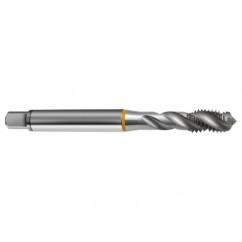 1/4-20 2B 3-Flute Cobalt Yellow Ring Semi-Bottoming 40 degree Spiral Flute Tap-Bright - Apex Tool & Supply